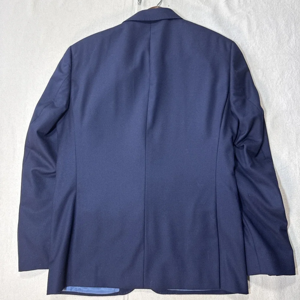 Strong Suit Blazer Mens 38S Blue Wool Flexo Sport Coat Jacket